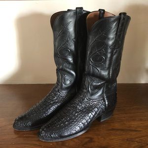 Lucchese Men's Black Gator Leather Boot